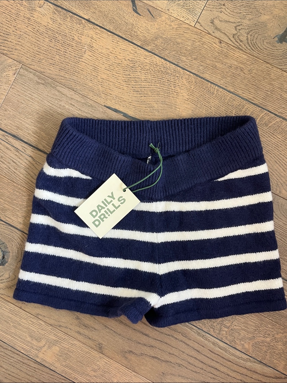 Daily Drills Navy & White Striped Knit Shorts - Cozy Casual